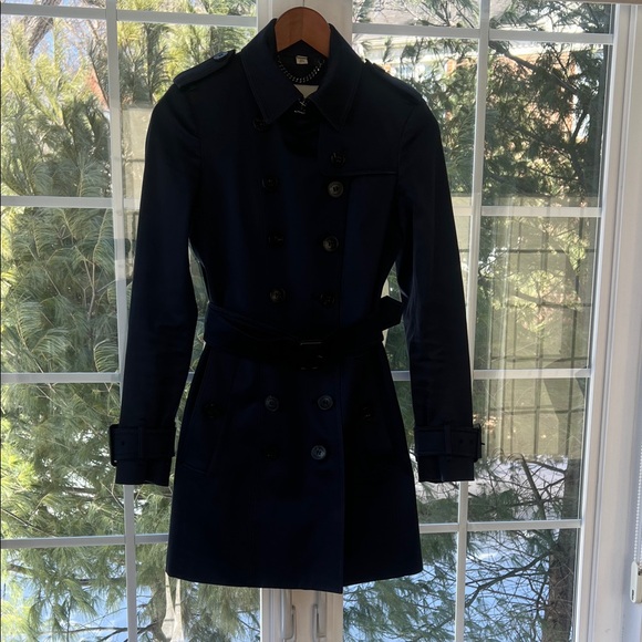 Burberry Navy  Blue Trench Coat - Picture 2 of 11